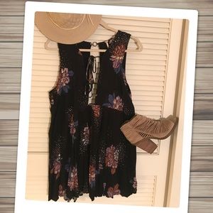 Free People Adorable Cut-out Floral Sundress